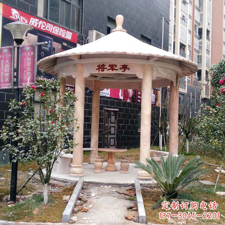 内江精美大理石凉亭雕塑