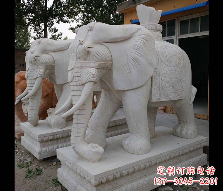 内江大理石大象雕塑,招财进宝