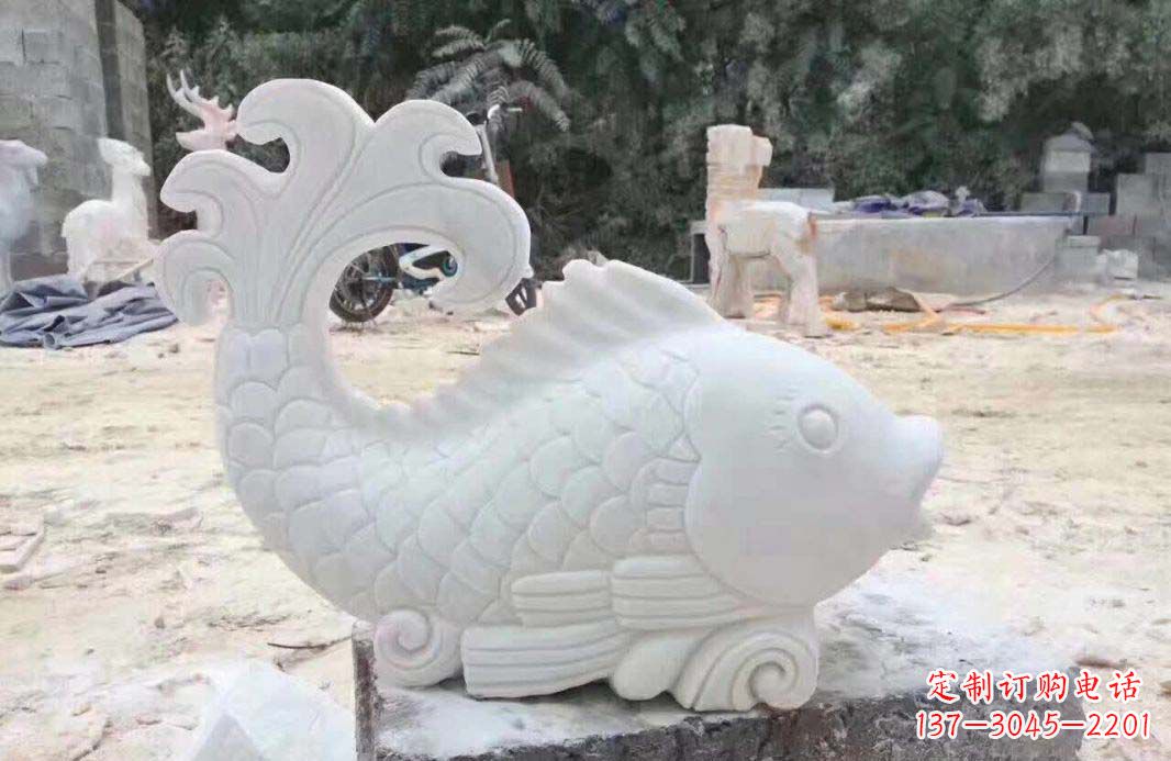 内江大理石鱼喷泉雕塑