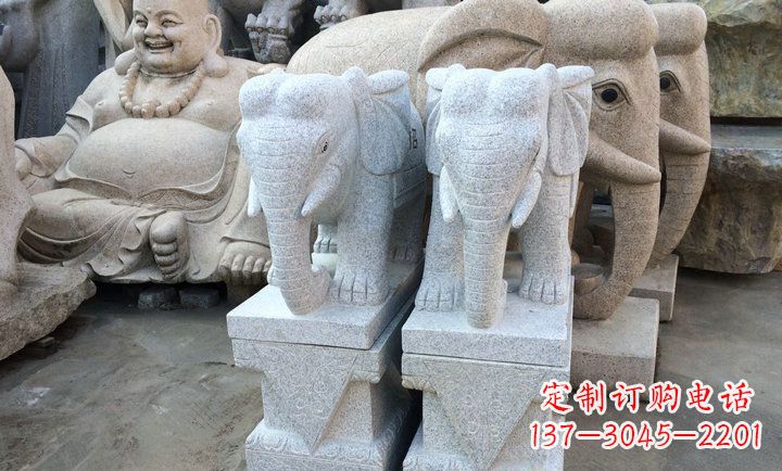 内江大理石大象雕塑 招财进宝