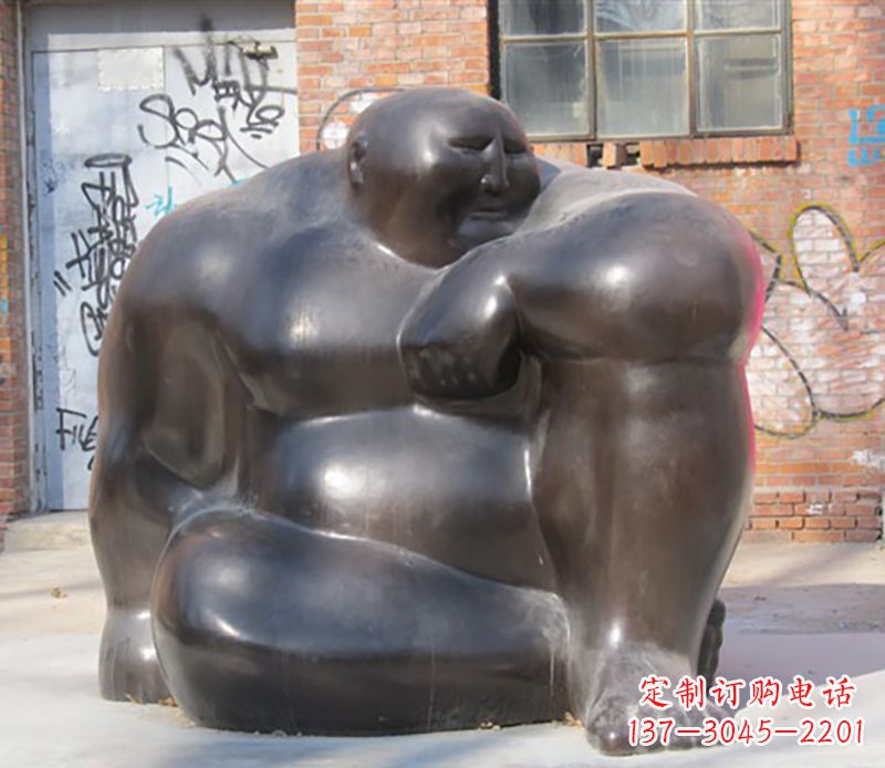 内江铜雕大胖子男人雕塑
