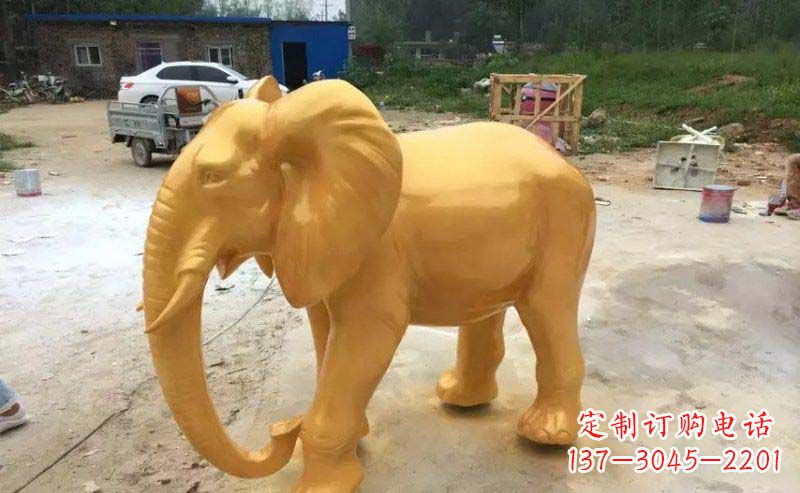 内江精美的大象玻璃钢仿铜雕塑