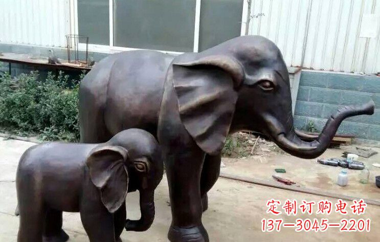 内江大象母子铜雕塑