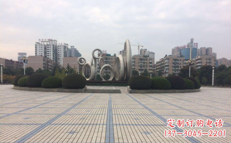 内江中领雕塑不锈钢圆环雕塑