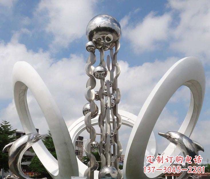 内江精致不锈钢海豚雕塑