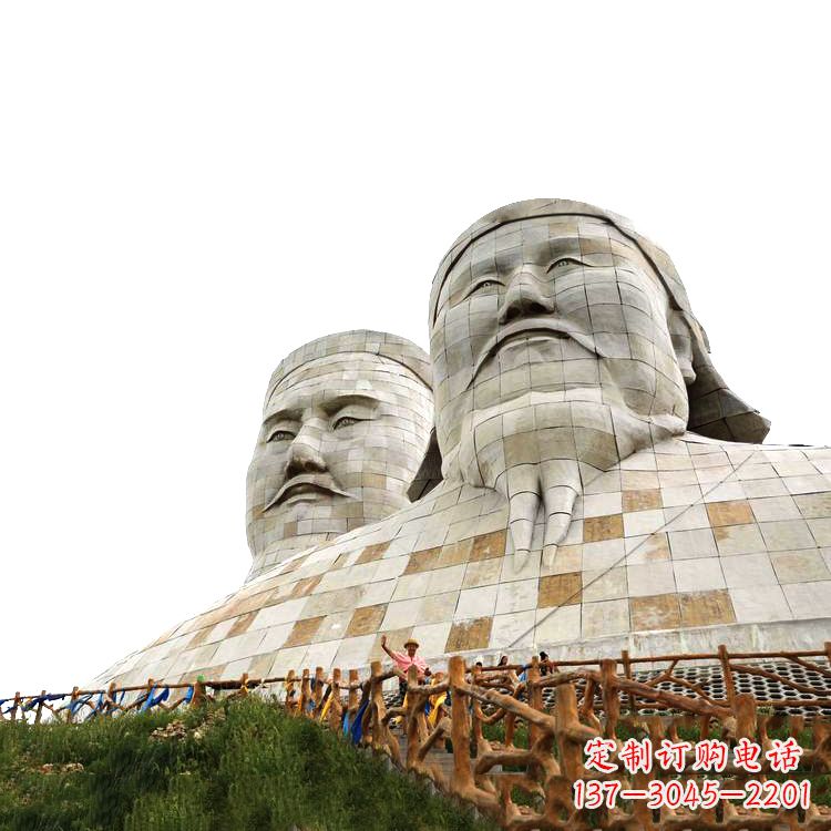内江大型成吉思汗石雕头像景观雕塑