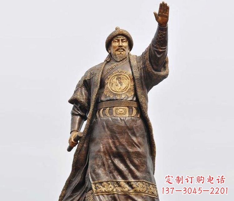 内江传承历史的风采成吉思汗铜雕