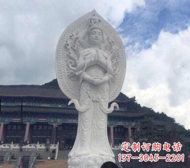 内江精美汉白玉观音雕塑