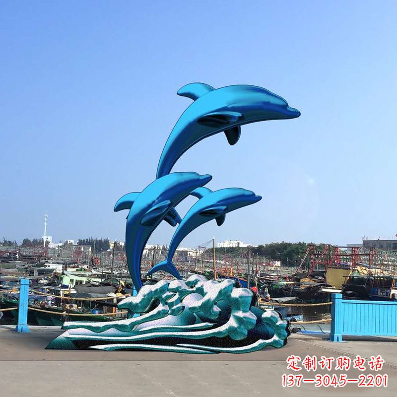 内江精美玻璃钢海豚雕塑