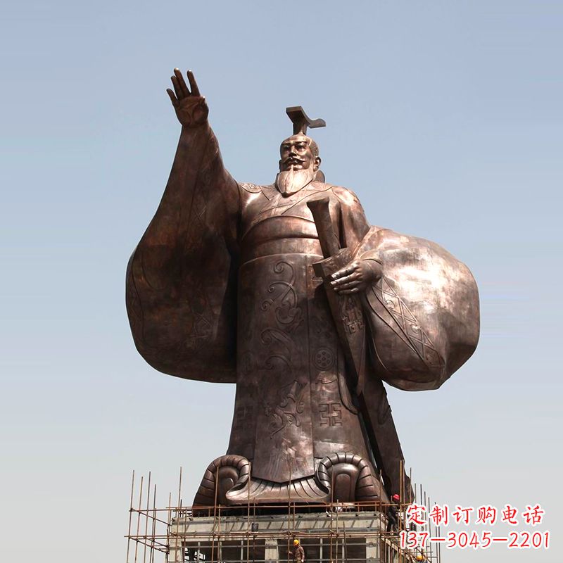 内江传承历史风采,精美秦始皇铜雕塑