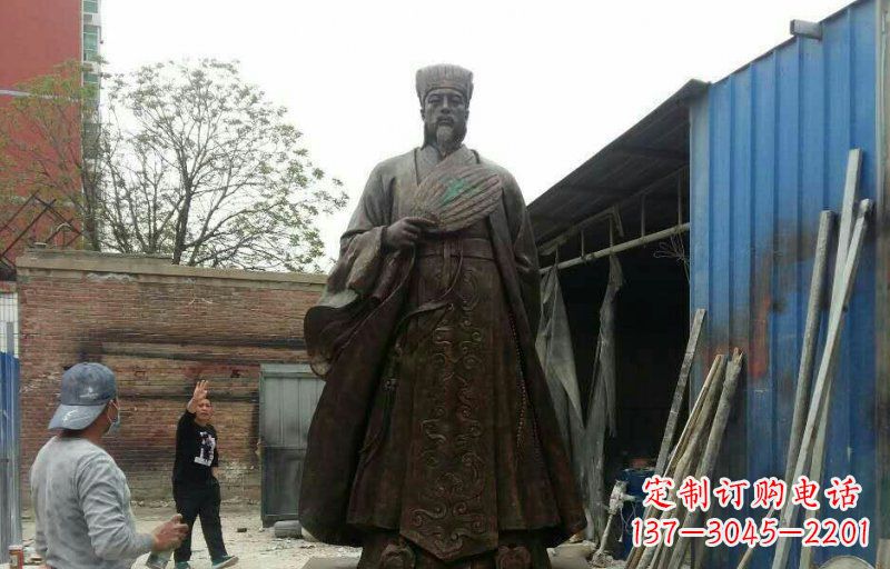 内江典雅大型立式诸葛亮铜雕