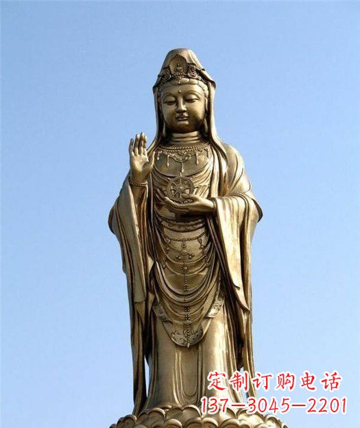 内江大型立式铜观音雕塑