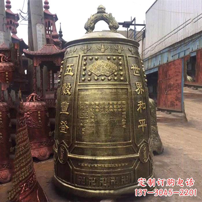 内江独特祈福——典雅大型铜钟雕塑