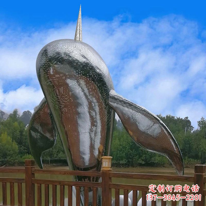 内江大型网格不锈钢鱼雕塑-公园园林水景创意动物景观雕塑