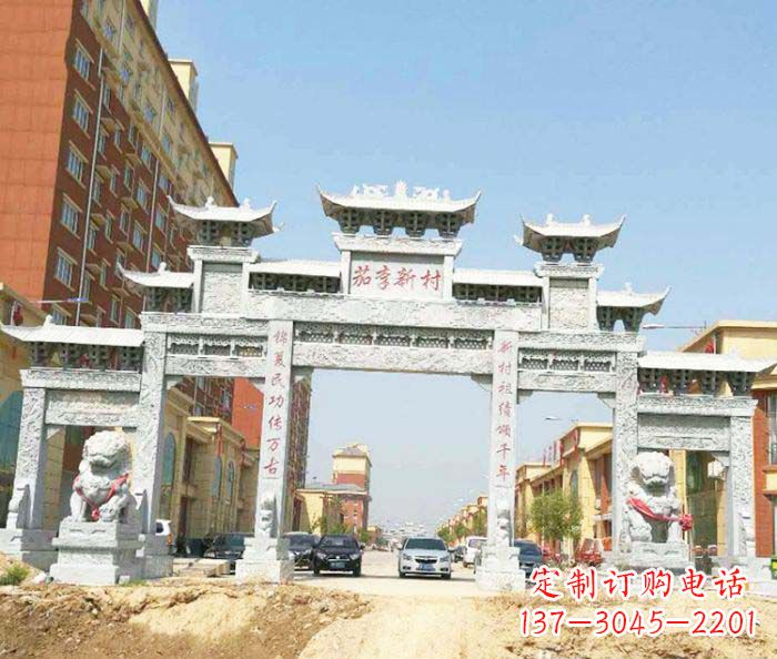 内江大型五门石雕牌楼