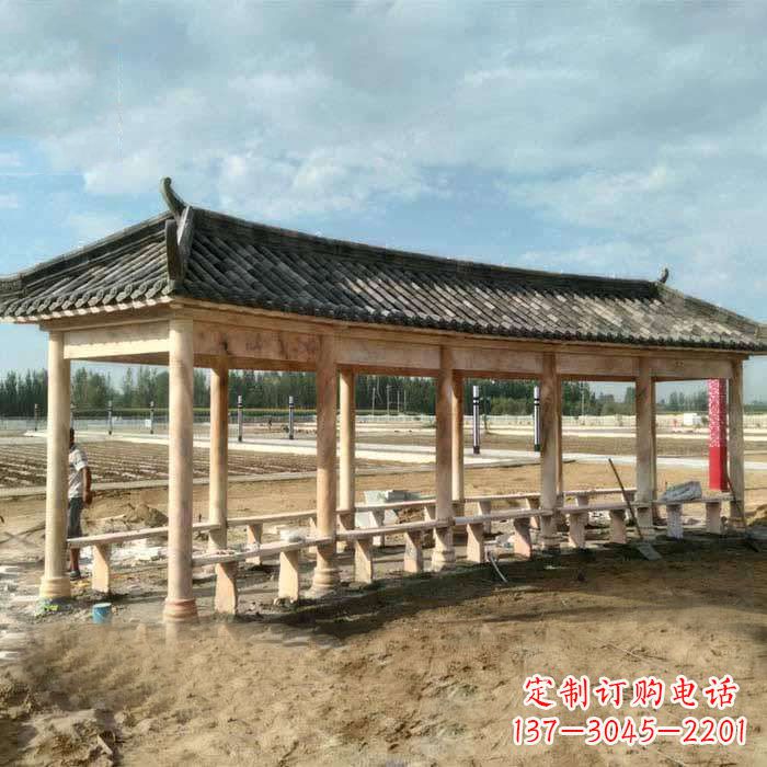 内江华丽精美的瓦石长廊雕塑