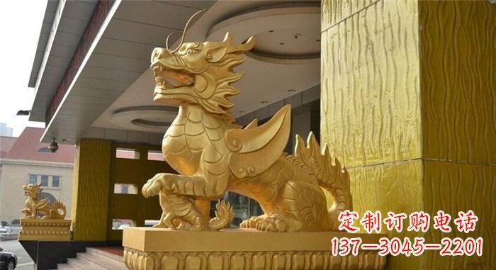 内江精美麒麟铜雕,展现神秘之美
