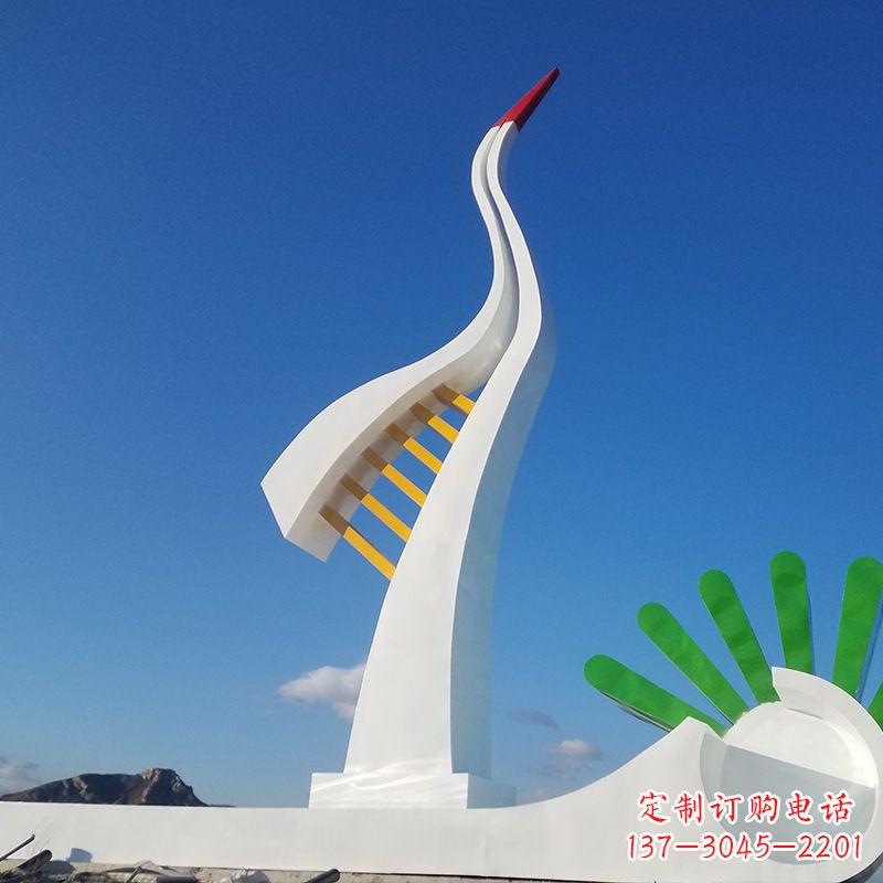 内江丹顶鹤的雕塑抽象