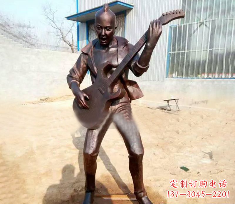 内江精致细腻的铜吉他雕塑