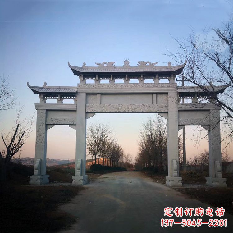 内江品质卓越的道路三门石牌坊雕塑