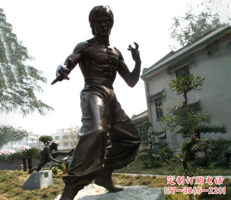 内江电影名人李小龙铜雕
