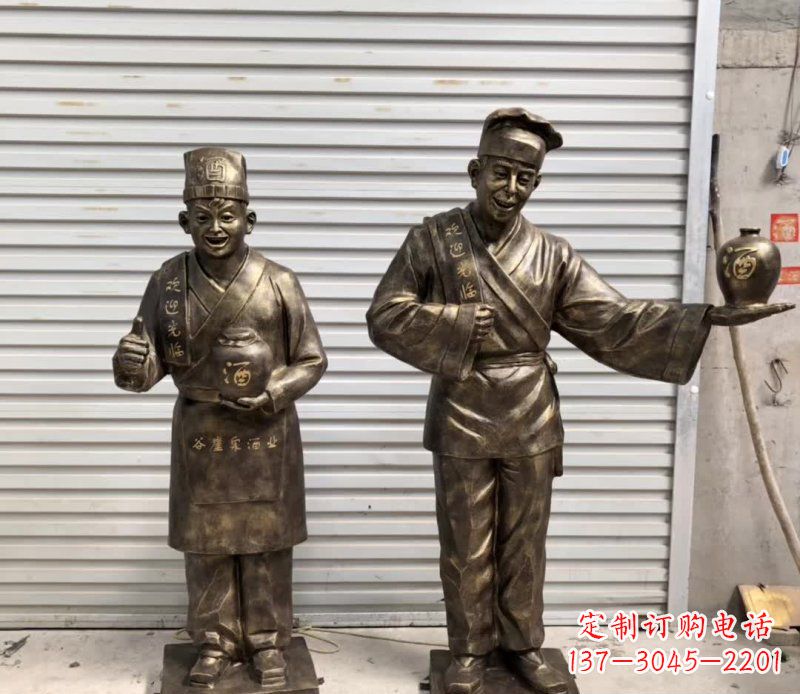 内江店小二铜雕古风系列