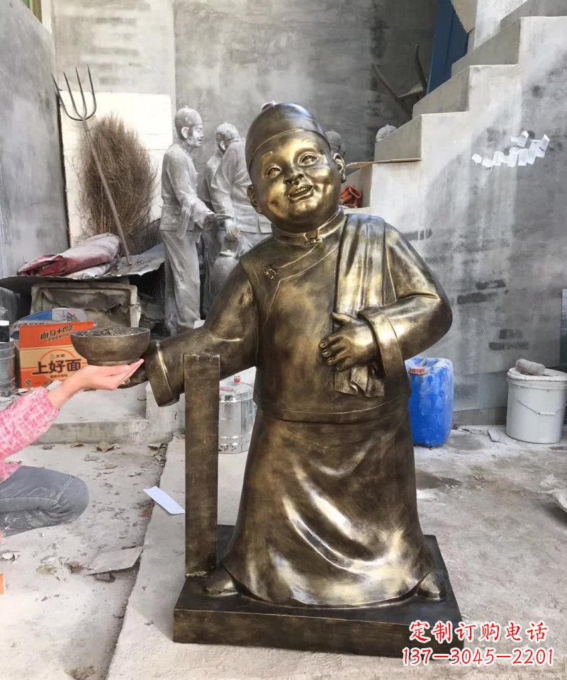 内江店小二人物铜雕 (2)