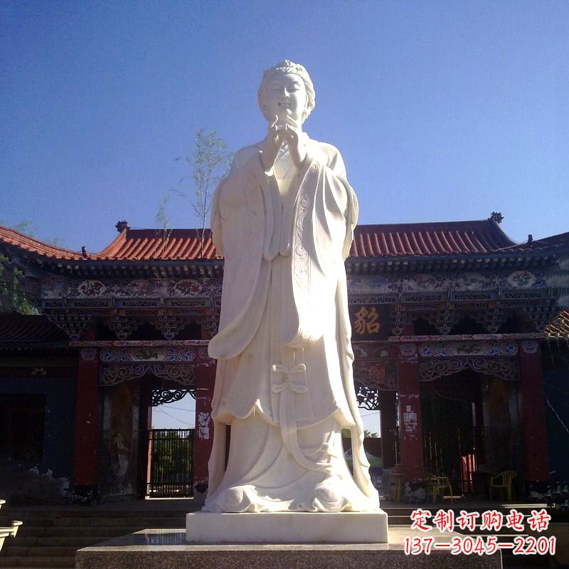 内江貂蝉汉白玉石雕像-景区园林历史名人古代四大美女