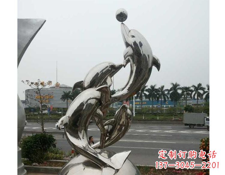 内江海豚精美不锈钢雕塑