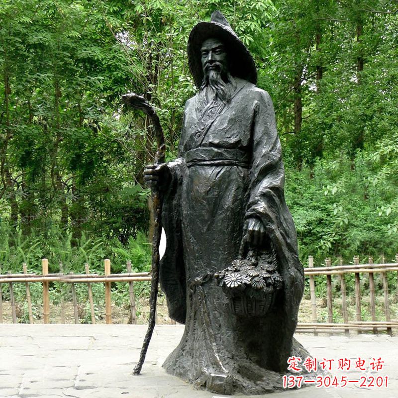 内江东晋著名诗人铜雕陶渊明雕像