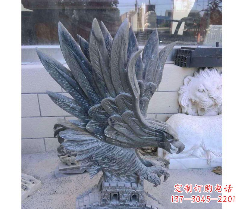 内江精致雄鹰石雕,令您的空间瞩目耀眼