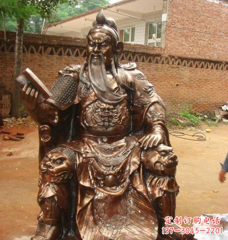 内江传承古典文化,唯美古典雕塑-关公铜雕