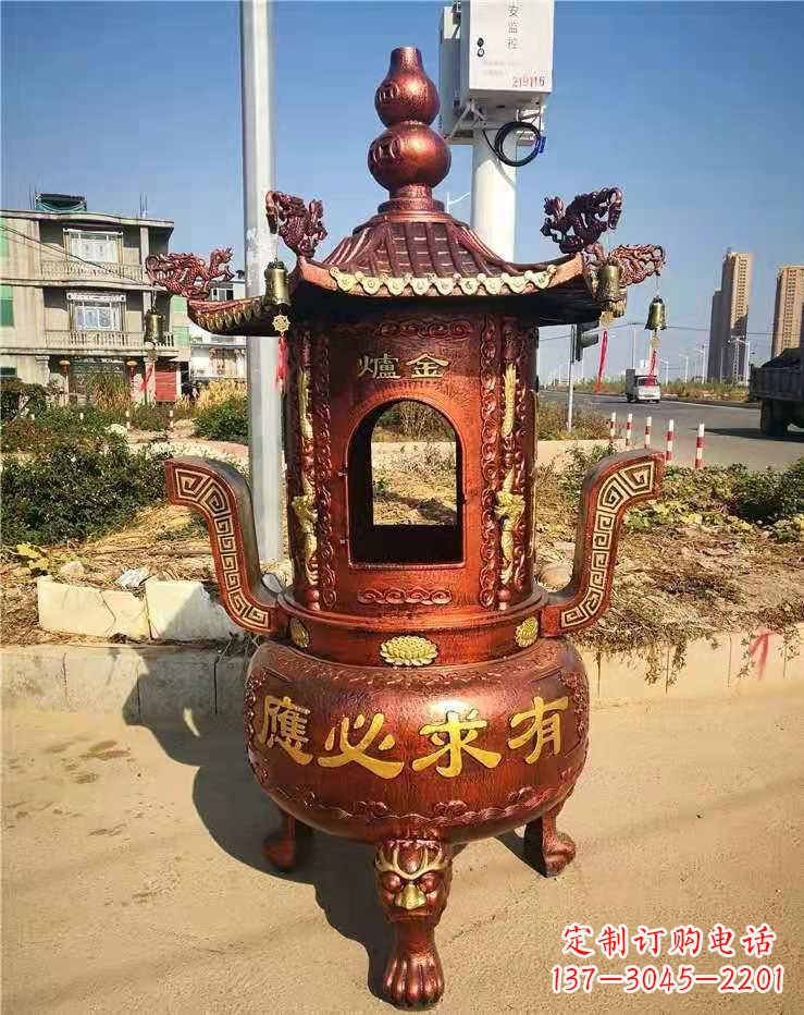 内江杜浦精制铜香炉雕塑