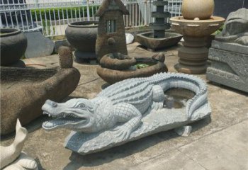 内江动物雕塑大理石鳄鱼