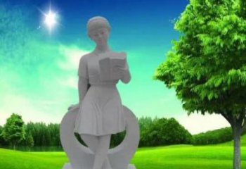 内江精致大理石“看书女孩”雕塑
