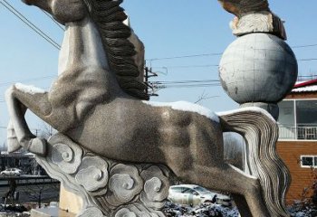 内江大理石马踏祥云雕塑