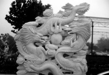 内江精美大理石双龙雕塑
