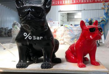 内江精致可爱的不锈钢斗牛犬雕塑