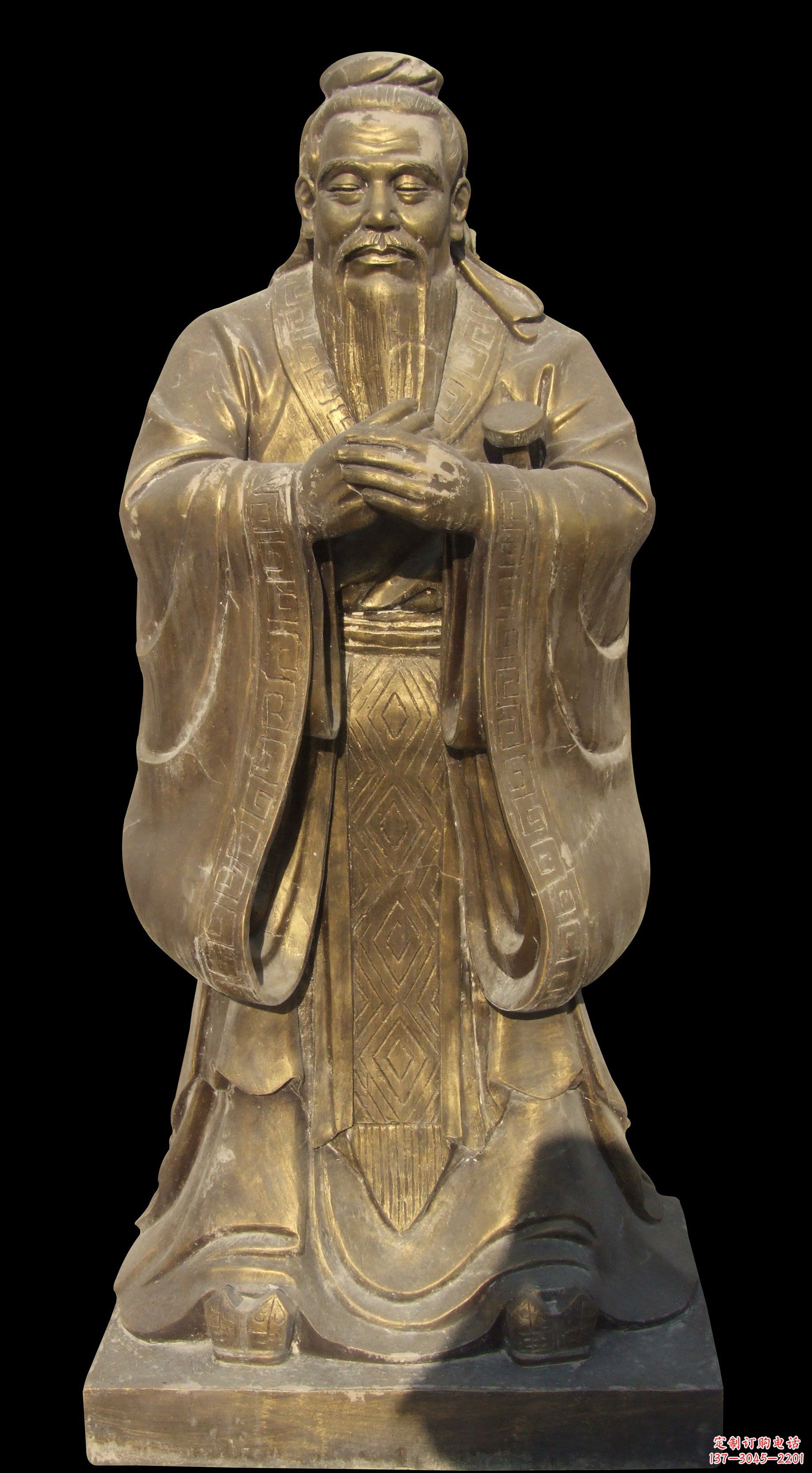 内江手工精美锻铜孔子铜雕像