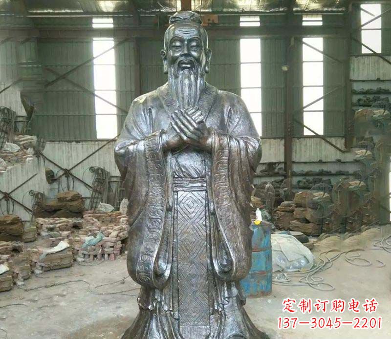 内江锻铜校园老子人物雕塑,铸就永恒的追求