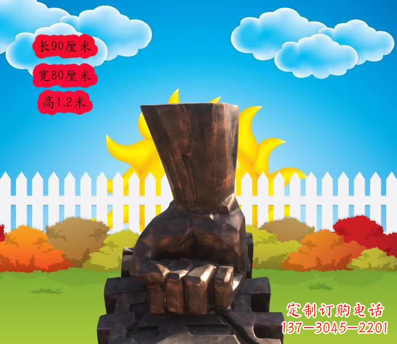 内江精美铜拳头雕塑