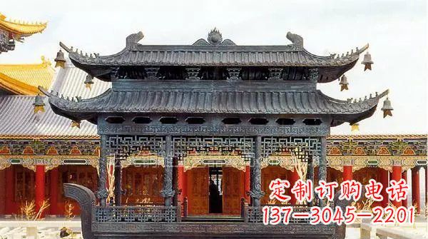 内江方形寺庙香炉铜雕 (3)