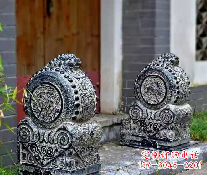 内江精美仿古抱鼓石门墩雕塑