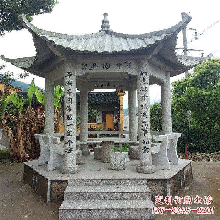 内江精美大理石凉亭雕塑
