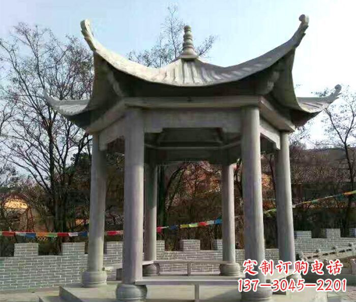 内江仿古六角凉亭石雕