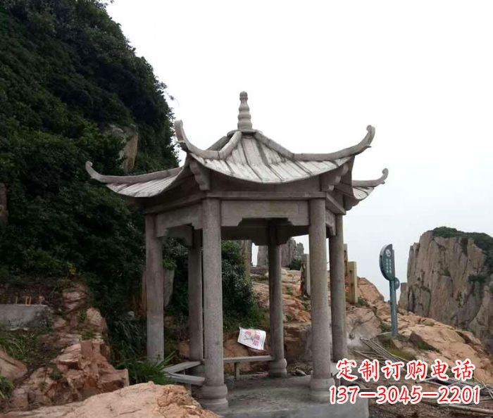 内江风格独特的仿古凉亭石雕