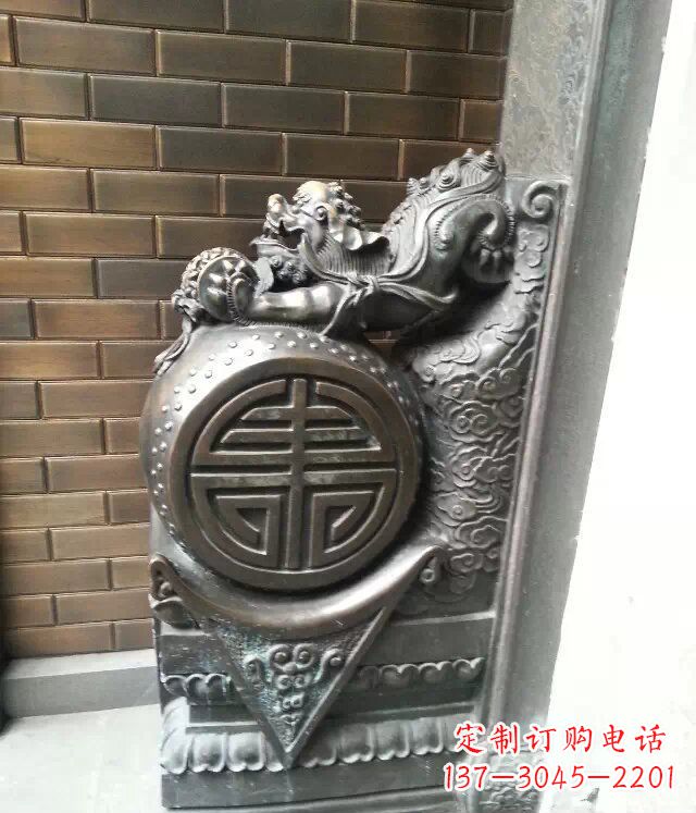 内江精美仿古门墩铜雕