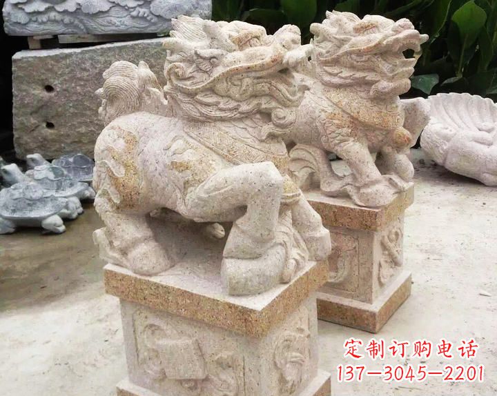 内江仿古麒麟门口镇宅石雕
