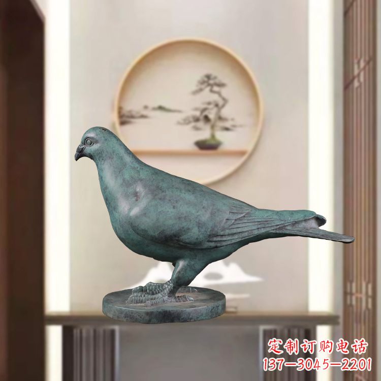 内江精致雕刻青铜鸽子雕塑摆件