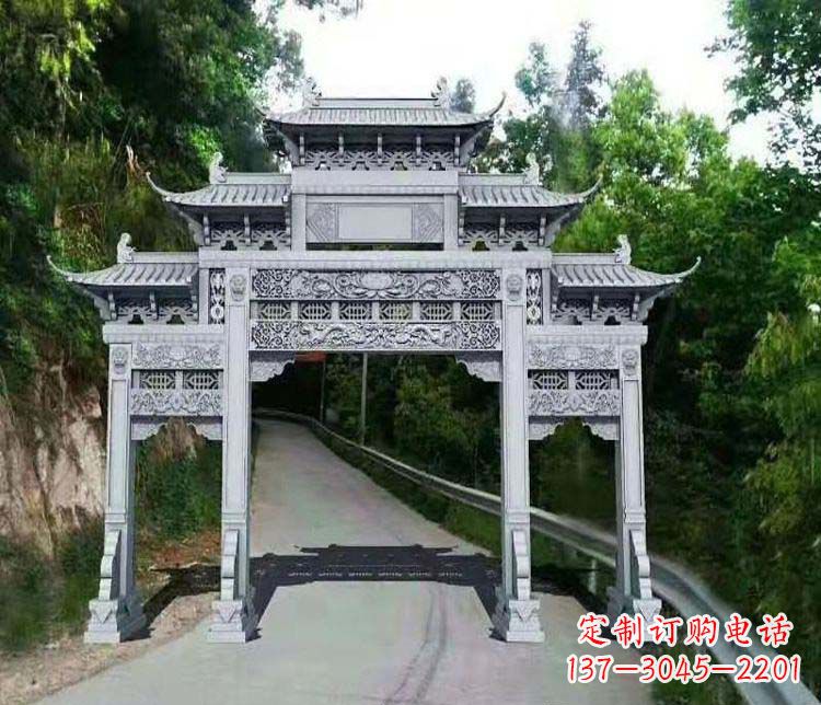 内江仿古三门牌坊石雕
